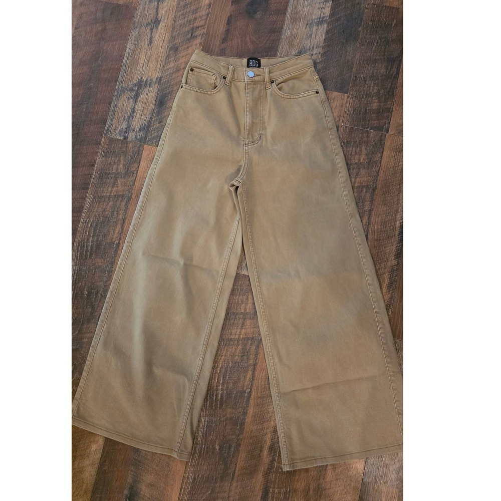 BDG Urban Outfitters A-Wide High Waisted Wide Leg Jeans Tan Khaki Size 25
